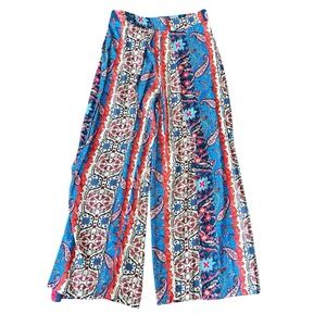 Soft Surroundings Boho Patchwork Wide Leg Palazzo Pants Small Multi  Festival